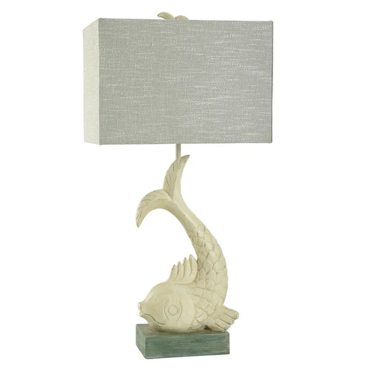 Carved Koi Table Lamps