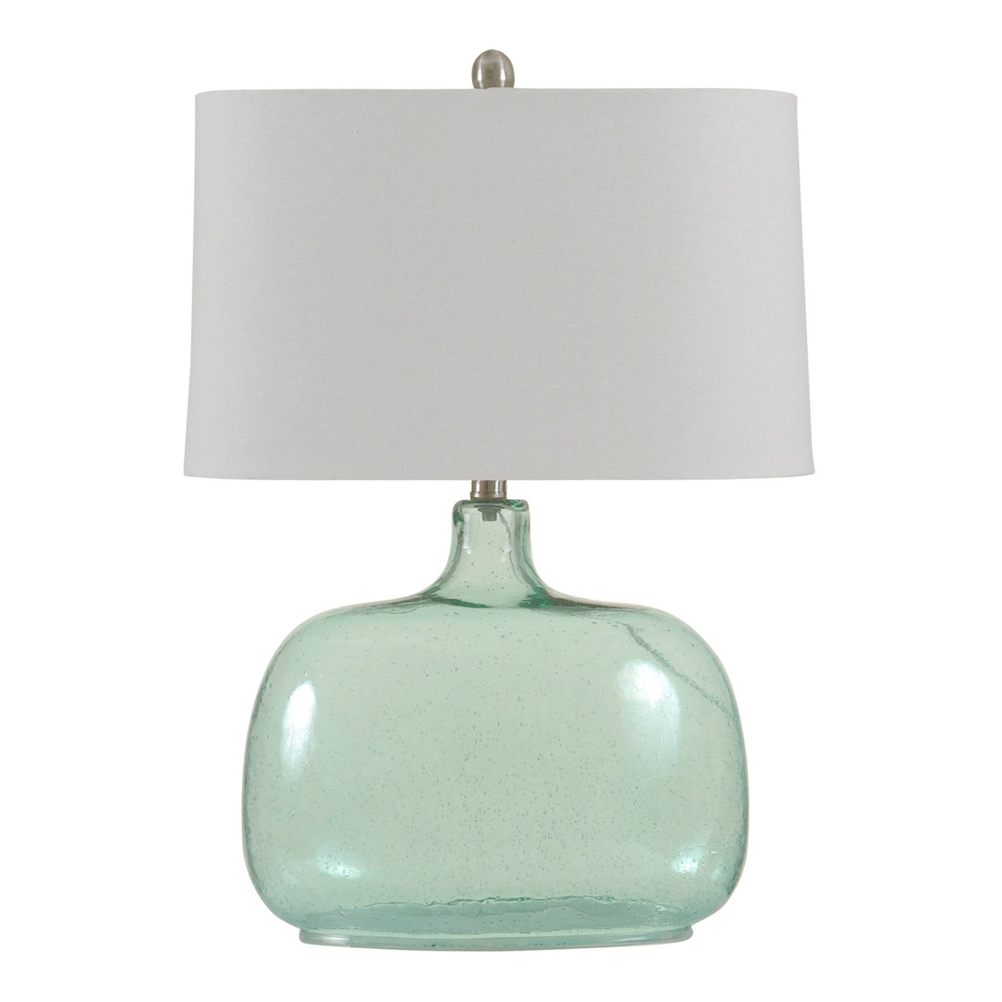 TEAL SEEDED GLASS LAMP