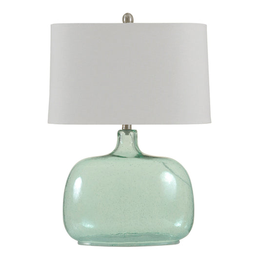 TEAL SEEDED GLASS LAMP