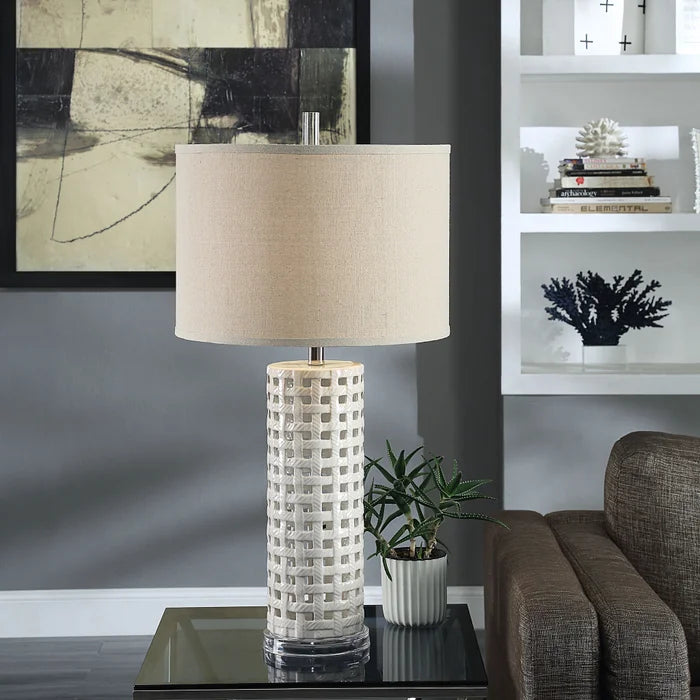 Ceramic Basket Weave Lamp