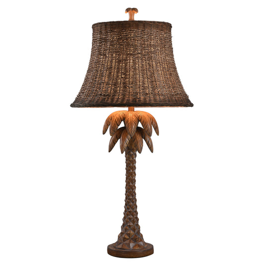 Hand carved Palm Tree Design Table Lamp