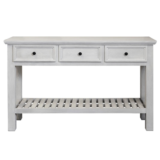 THREE DRAWER GRAY CONSOLE