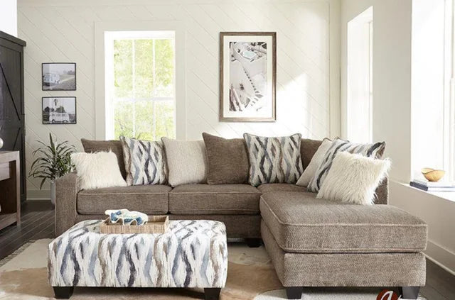 ZAFTIG TAUPE SECTIONAL WITH OTTOMAN