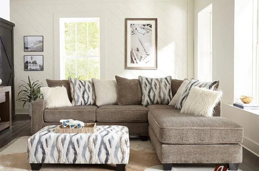 ZAFTIG TAUPE SECTIONAL WITH OTTOMAN