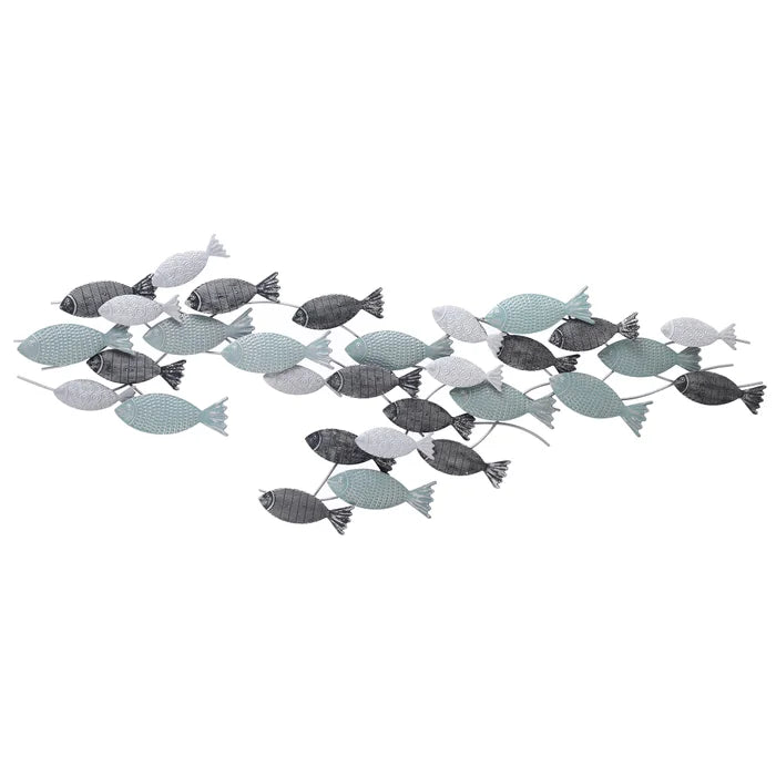 METAL SCHOOL OF FISH WALL DECOR