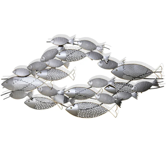 PEWTER SCHOOL OF FISH